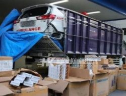 Ratusan Ribu Rokok Ilegal Dalam Truk Pengangkut Mobil Ambulans