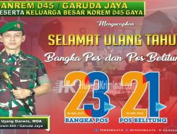 Danrem 045/Gaya Mengucapkan Dirgahayu ke-23 Media Bangka Pos dan ke-21 Pos Belitung