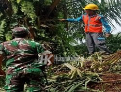 Aparat Pekon bersama Warga Talang Beringin, Bersihkan Tanah Longsor