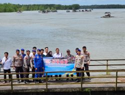 Sat Polairud Polres Bangka Berikan Himbauan dan Memasang Spanduk Larangan aktivitas Penambangan Illegal