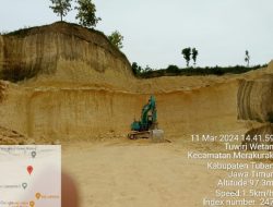 Aktivitas Tambang Galian C Desa Senori Kecamatan Merakurak, Tuban Milik B diduga belum mengantongi IUP OPK