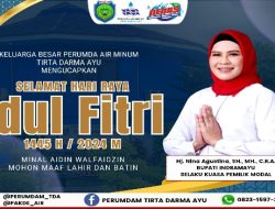 Seluruh Keluarga Besar Perumdam TDA Indramayu Ucapkan Selamat Hari Raya Idul Fitri 1445 H/2024 M