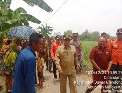 Meninjau Jembatan Talunbrak di Desa Talunblandong Kecamatan Dawarblandong Mojokerto di hadiri Pjs. Dr. AKH. Jazuli, SH., Bu M.Si.,