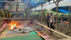 Markas Judi Sabung Ayam di Sumbernanas Kecamatan Gedangan, Malang di bakar Polisi