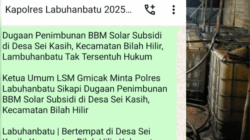 Skandal Dugaan Penimbunan BBM Solar Subsidi di Labuhanbatu Batu “Disoal Ketua Umum LSM Gmicak
