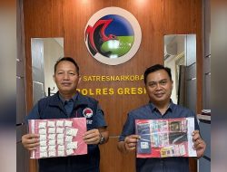 Polres Gresik Amankan Tersangka Pengedar Ribuan  Pil Koplo di Tlogopojok